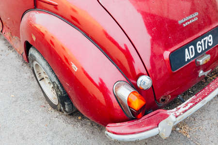 GEORGE TOWN, MALAYSIA - MARCH 24: Morris Minor 1000 parked on the street of George Town on March 24, 2016 in George Town, Malaysia.のeditorial素材