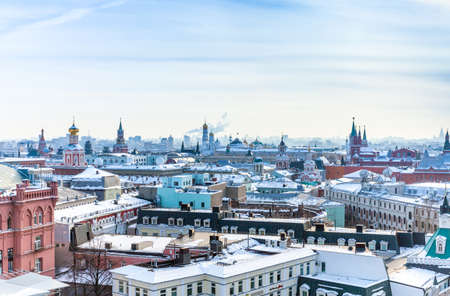 View over center of Moscow. Moscow, Russia.の写真素材