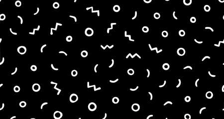 seamless abstract geometric pattern in retro background pattern, retro, seamless, style80s, black, abstract, geometric, memphis, texture, designの写真素材