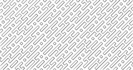 seamless black and white lines maze pattern background seamless, black, lines, white, maze, pattern, line, abstract, geometric, designの写真素材