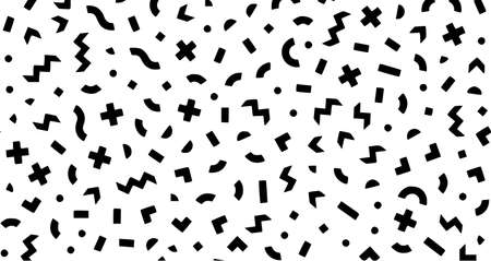 seamless abstract geometric pattern in retro background pattern, retro, seamless, style80s, black, abstract, geometric, memphis, texture, designの写真素材