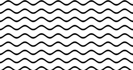 seamless black and white wavy lines pattern background seamless, black, wavy, pattern, lines, line, white, abstract, texture, decorationの写真素材