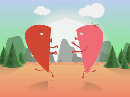 Lovers come togetherのイラスト素材