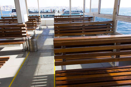 Bench in ship.の写真素材