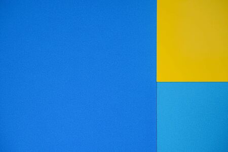 Abstract Geometric Colorful Paper Background. Color block concept. Blue and yellow.の写真素材