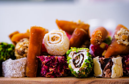 Turkish delight. Oriental lokum and muska pestili.の写真素材