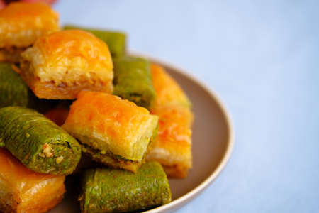 Baklava, traditional middle eastern, Turkish and Arabic sweet desert