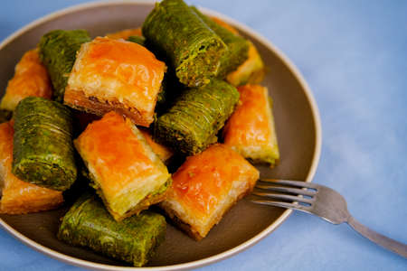 Baklava, traditional middle eastern, Turkish and Arabic sweet desert