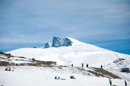top of a mountain called Veleta in Sierra Nevadaの写真素材