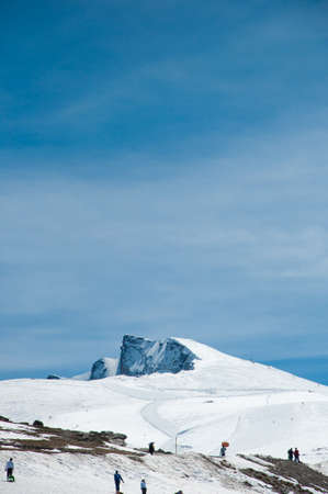 top of a mountain called Veleta in Sierra Nevadaの写真素材