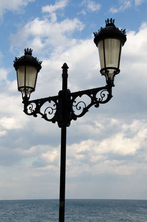 closeup isolated from a lamp postの写真素材