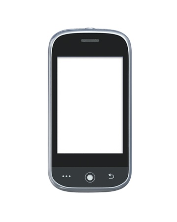 mobile phone isolated on white with clipping path. 3D renderの写真素材