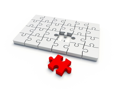 puzzle complete without one pieceの写真素材