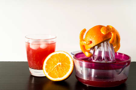 For breakfast or lunch, the orange juice is full of vitamins and is an excellent drink in all seasons.の写真素材