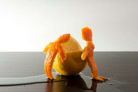 For breakfast or lunch, the orange juice is full of vitamins and is an excellent drink in all seasons.の写真素材