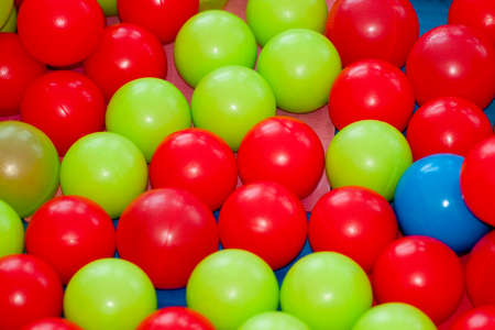detail colored balls on the playground of childrenの写真素材