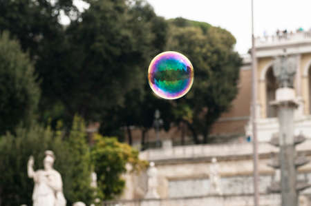 soap bubble in the center of Rome.の写真素材