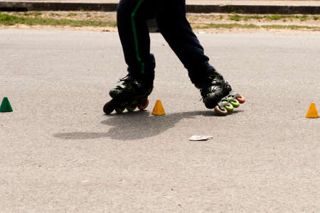 Slalom with Inline skates
