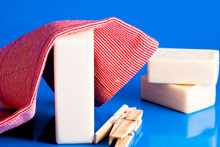 clothes and laundry soapの写真素材
