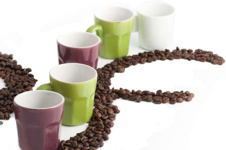 cup of coffee with beansの写真素材