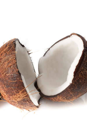 Coconut broken in half