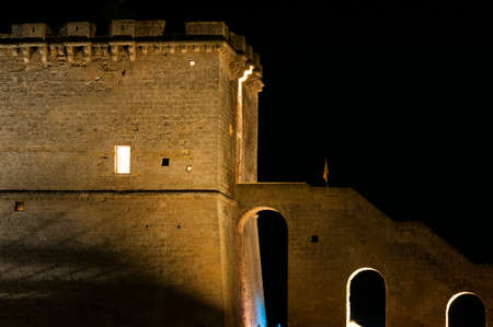 detail of an old observation tower in Torre Lapillo Pugliaのeditorial素材