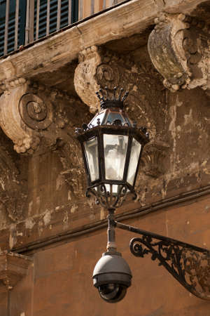 portrait up close to a street lampの写真素材