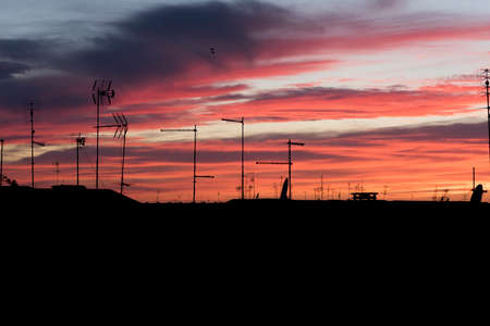 red sunsetの写真素材