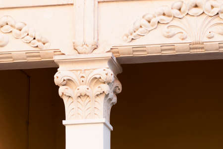detail of column and ornaments in baroque style