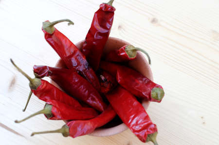 red chillies in a jar of clay