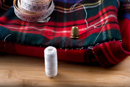 basted dress tailored to a child.の写真素材