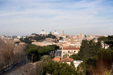 Beautiful panoramic view from the top of the Italian capital.の写真素材