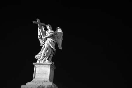 Angel guarding Rome near Castle Sant 'Angelo.の写真素材