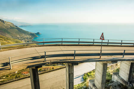 road leading to the beautiful sea of Maratea in Basilicata.の写真素材