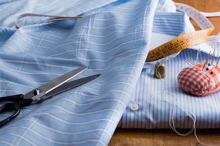 view of a tailored suit from a tailor in his studio