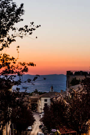 summer sunset near San Martino in Cimino in Viterbo Province