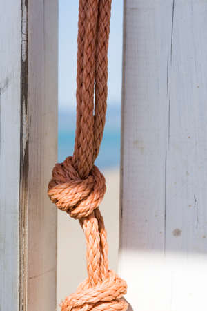 marine knot on the rope of a buoyの写真素材