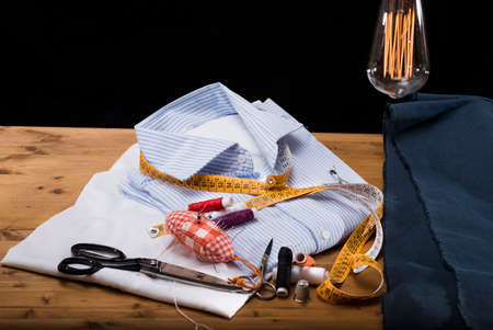 view of a tailored suit from a tailor in his studio