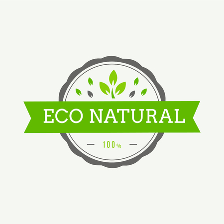 Eco icon, label. Organic tags. Flat stamp. Natural eco product. Vector label sign.のイラスト素材
