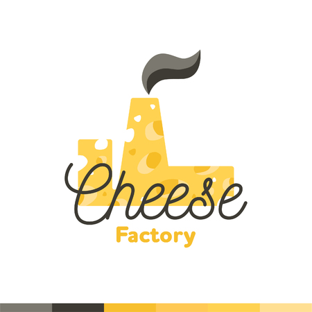 Cheese factory design, vector illustrationのイラスト素材