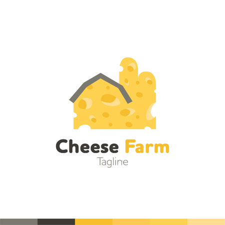 Cheese Food Logo, Restaurant logo, food and cooking logo, vector logo template.のイラスト素材