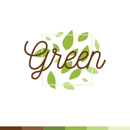 Green Logo, Ecology logo, leaves and nature logo, vector logo template.のイラスト素材