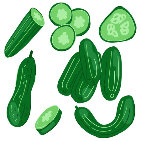 Cucumbers setのイラスト素材