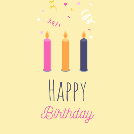 Happy Birthday typography cardのイラスト素材