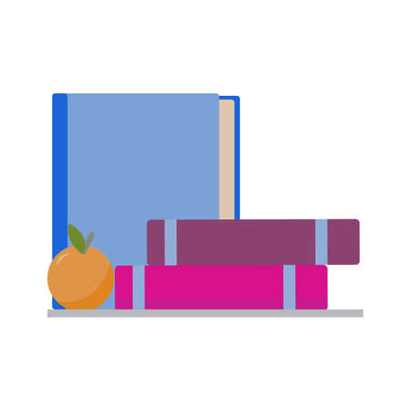 Books in flat design. Back to school, love read, education, library concept.のイラスト素材