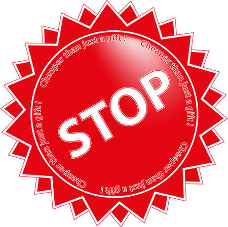 Label Stop! Cheaper than just a gift! のイラスト素材