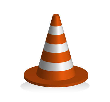 Traffic warning sign in the shape of a cone のイラスト素材