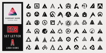 collection letters A logo design inspiration.のイラスト素材