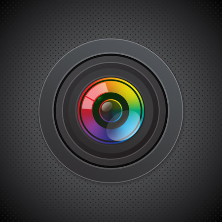 camera photo lens icon with full gradient colorsのイラスト素材