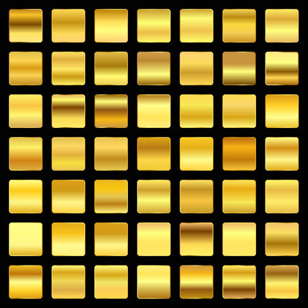 Big set of golden gradient panelsのイラスト素材